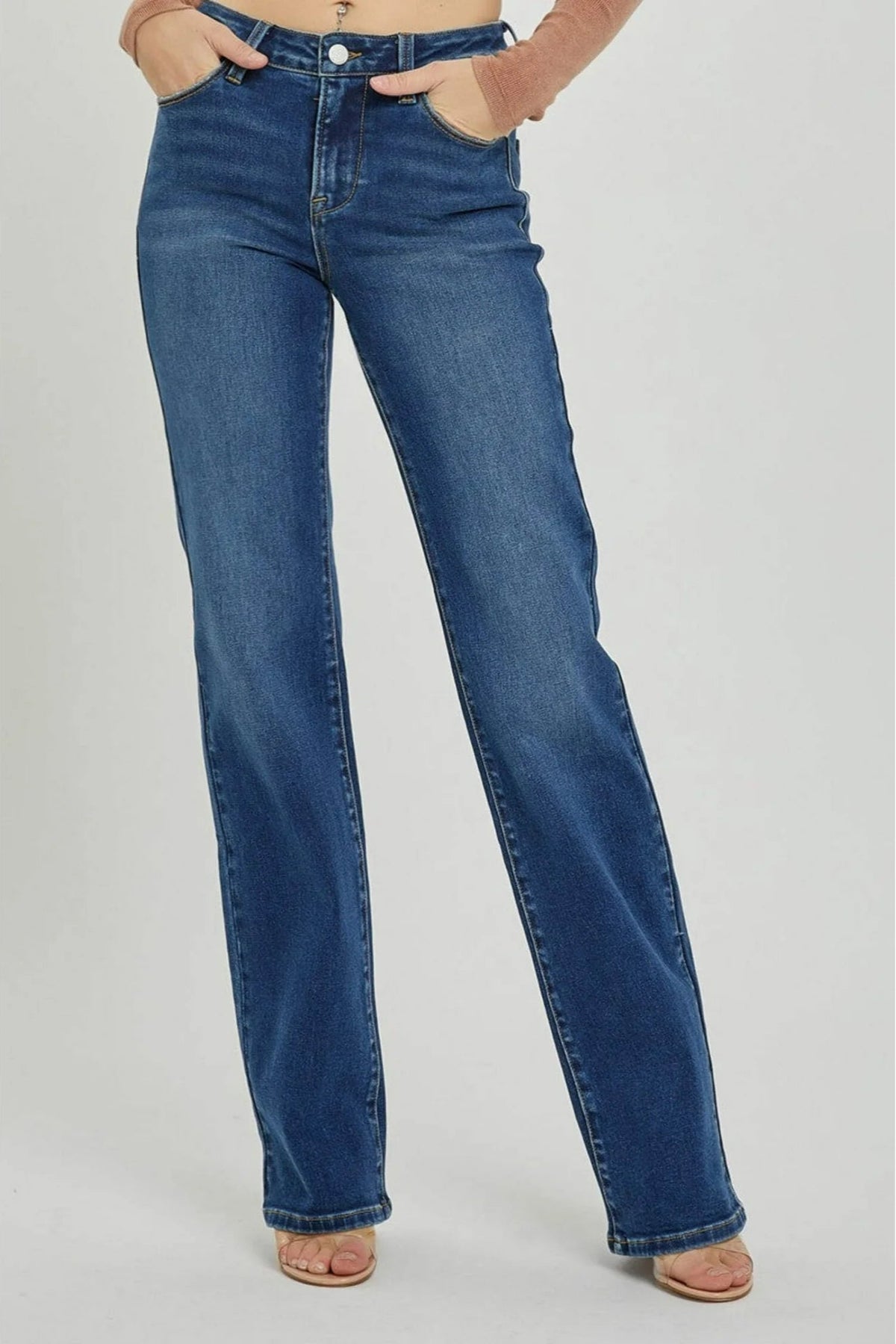 Risen Jeans - Mid Rise Long Straight Jeans - RDP5509 - SaltTree