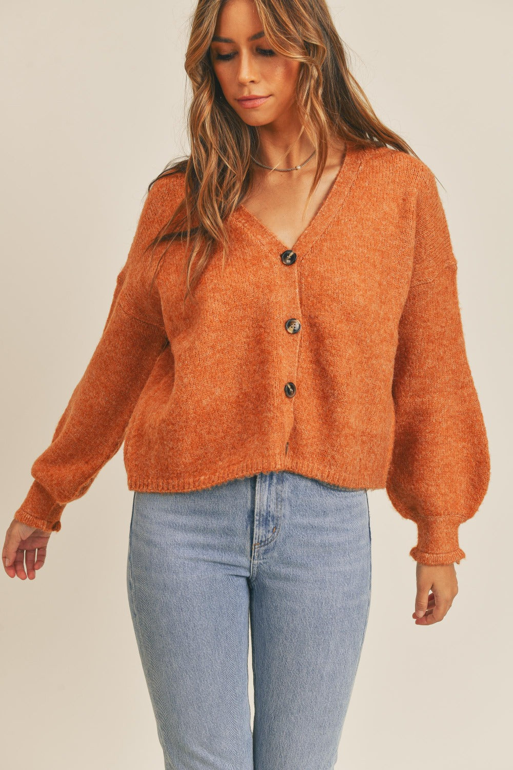 MABLE Long Sleeve Button Down Sweater Cardigan - SaltTree