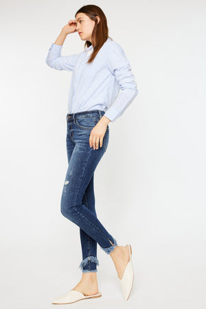 Kancan - Women's Mid Rise Ankle Skinny Jeans - kc6204 - SaltTree