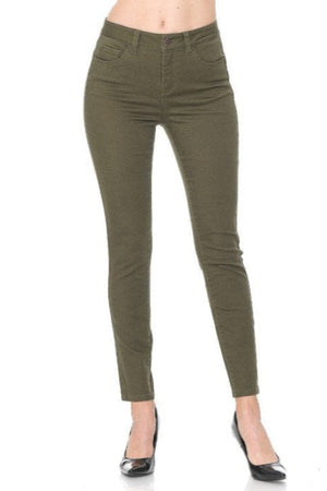 Wax Jean - Push Up High Rise Colored Twill Pants - 90168