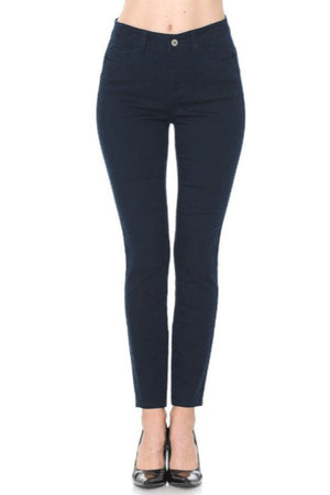 Wax Jean - Push Up High Rise Colored Twill Pants - 90168