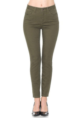 Wax Jean - Push Up High Rise Colored Twill Pants - 90168