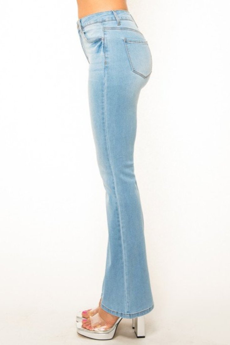 パンツ 2 pocket coating wax bootcut jeans L WAX JEAN Women's High Waisted Slim Bootcut Jeans, Light, 0