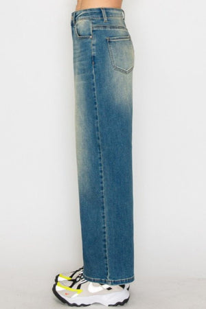 Wax Jean - Vintage Wash Wide Leg Jeans - 90363 - SaltTree