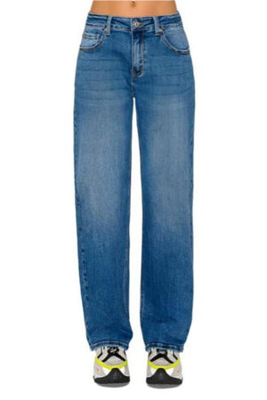 Wax Jean - Basic 5 Pocket Straight Jeans - 90376