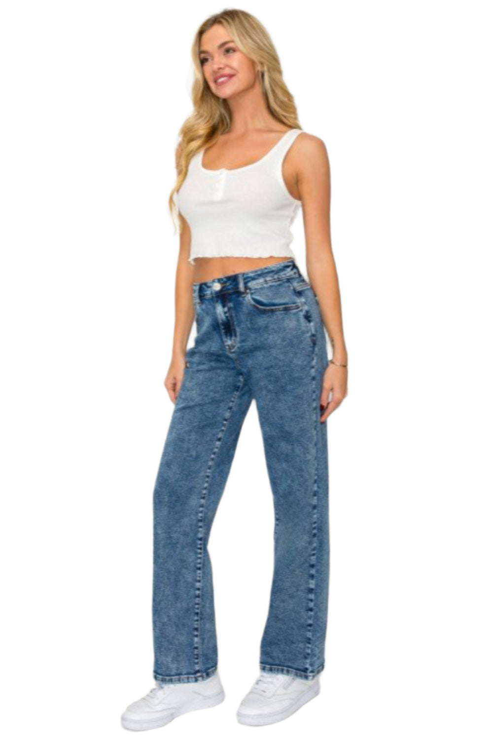 Wax Jean - Snow Wash Straight Jeans - 90377 | SaltTree