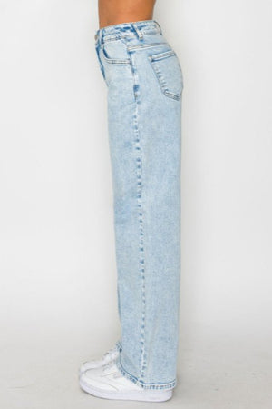 Wax Jean - Snow Wash Straight Jeans - 90377