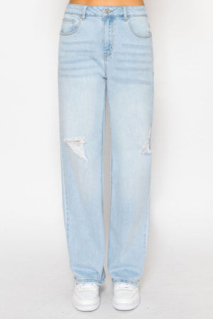 Wax Jean - Destructed Straight Jeans - 90381