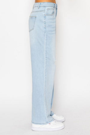 Wax Jean - Destructed Straight Jeans - 90381