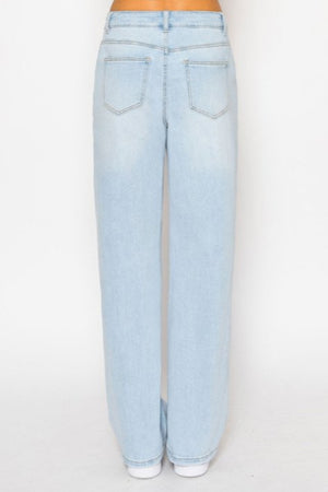 Wax Jean - Destructed Straight Jeans - 90381