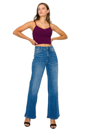 Wax Jean - Basic Wide Leg Jeans - 90386