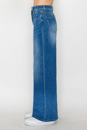 Wax Jean - Basic Wide Leg Jeans - 90386