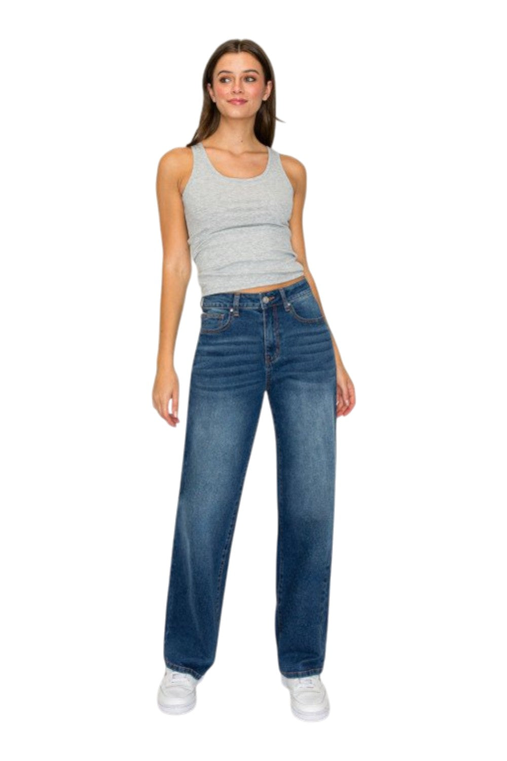 Wax Jeans - Women's High Waisted Classic Straight Leg Denim - 90419