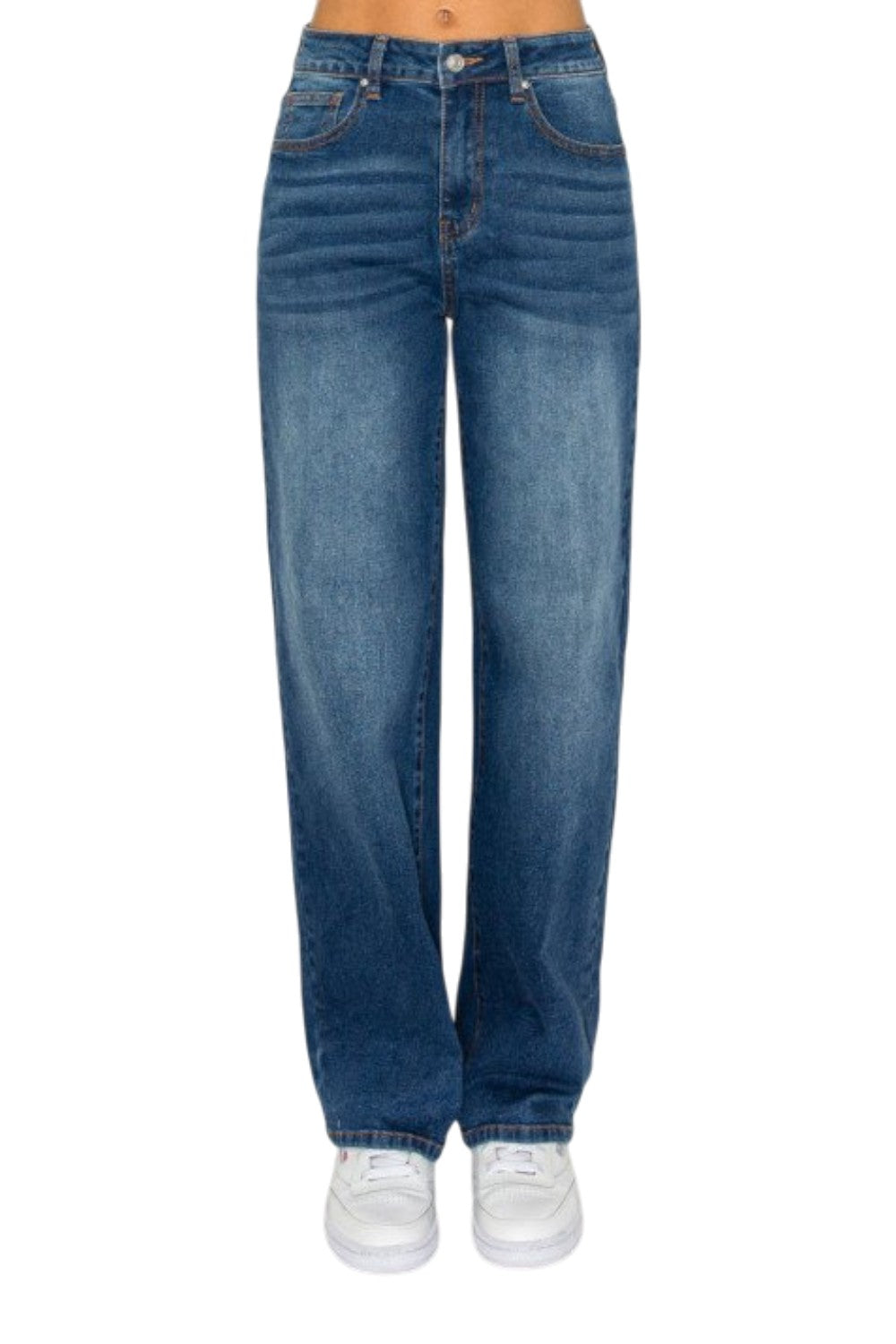 Wax Jeans - Women's High Waisted Classic Straight Leg Denim - 90419