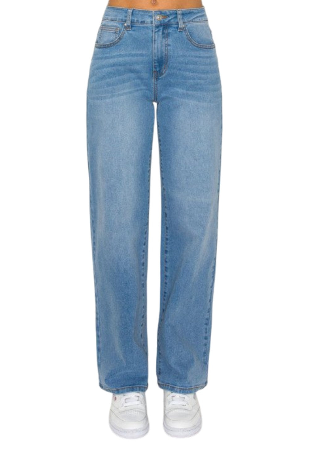 Wax Jeans - Women's High Waisted Classic Straight Leg Denim - 90419