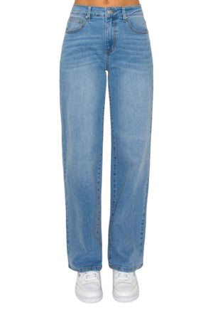 Wax Jeans - Women's High Waisted Classic Straight Leg Denim - 90419