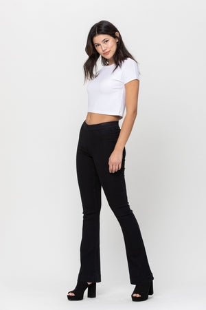 Cello Jeans - Women's Medium Wash Flared Jegging - High Stretch Pull-On Denim (33" Inseam) - AB35324