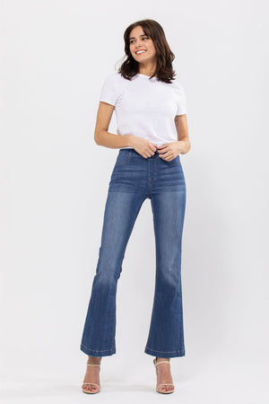 Cello Jeans - Women's Medium Wash Flared Jegging - High Stretch Pull-On Denim (30" Inseam) - AB35324-30
