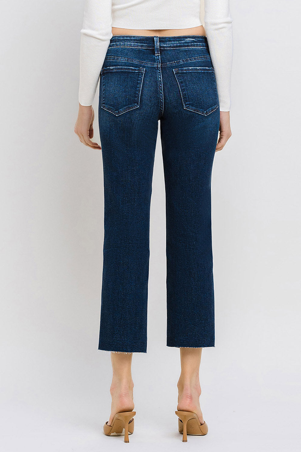 Flying Monkey - Mid Rise Cropped Straight Jeans - BY4499A - SaltTree