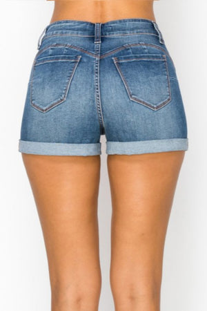 Wax Jean - High Waist Push Up Denim Shorts in Repreve - 90232