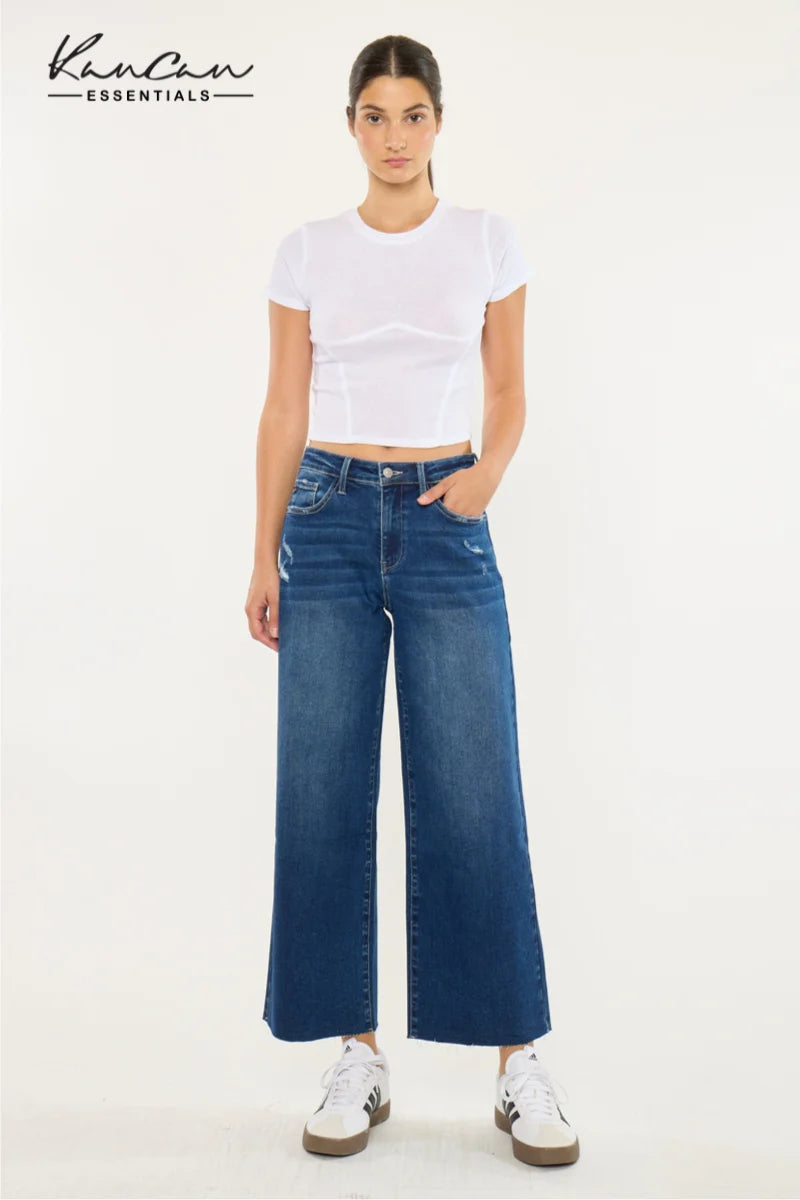 Kancan - Tory Essentials High Rise Crop Wide Leg Jeans (26.5" Inseam) - KC20108D-SaltTree