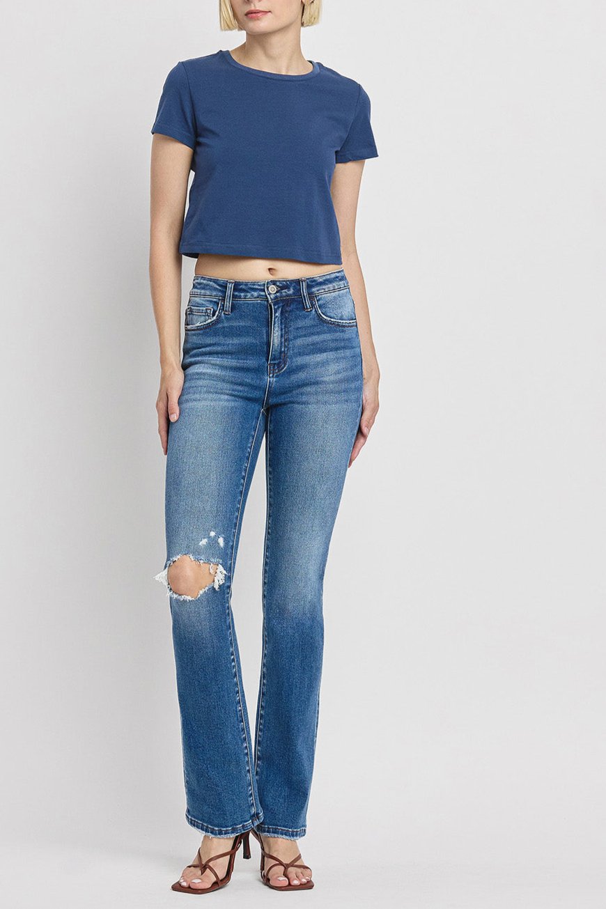 Flying Monkey - Independent Studies - Stretch High rise Straight Leg Jean - F4847N - SaltTree