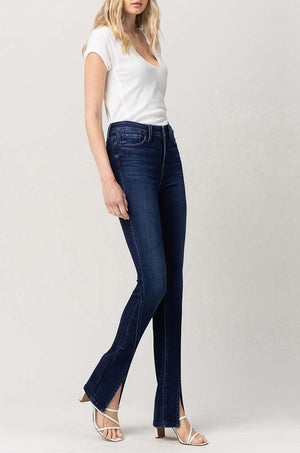 Flying Monkey - High Rise Slim Straight W Slit Jean - F4969