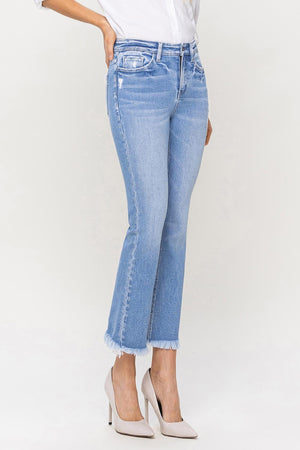 Flying Monkey - High Rise Raw Hem Kick Flare Jeans - F5088