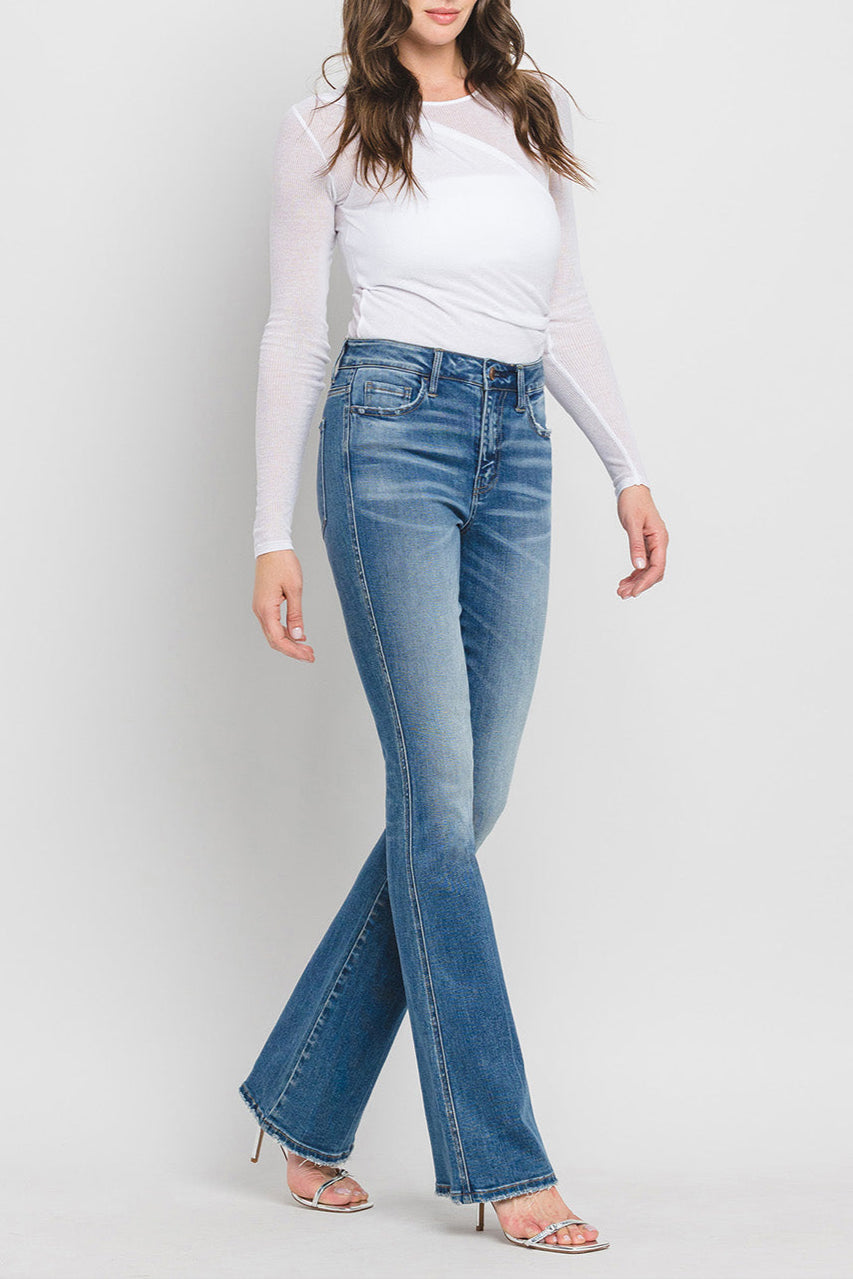 Flying Monkey - High Rise Full Length Bootcut Jeans - F5099 - SaltTree