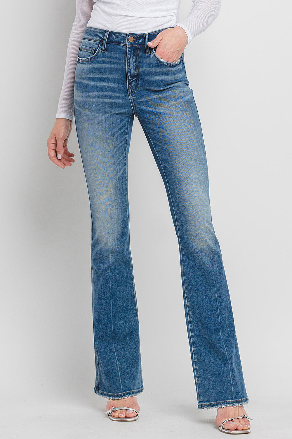 Flying Monkey - High Rise Full Length Bootcut Jeans - F5099 - SaltTree