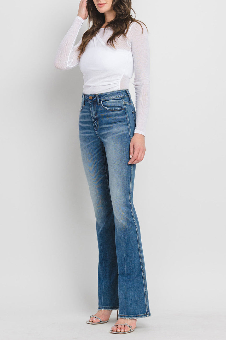 Flying Monkey - High Rise Full Length Bootcut Jeans - F5099 - SaltTree