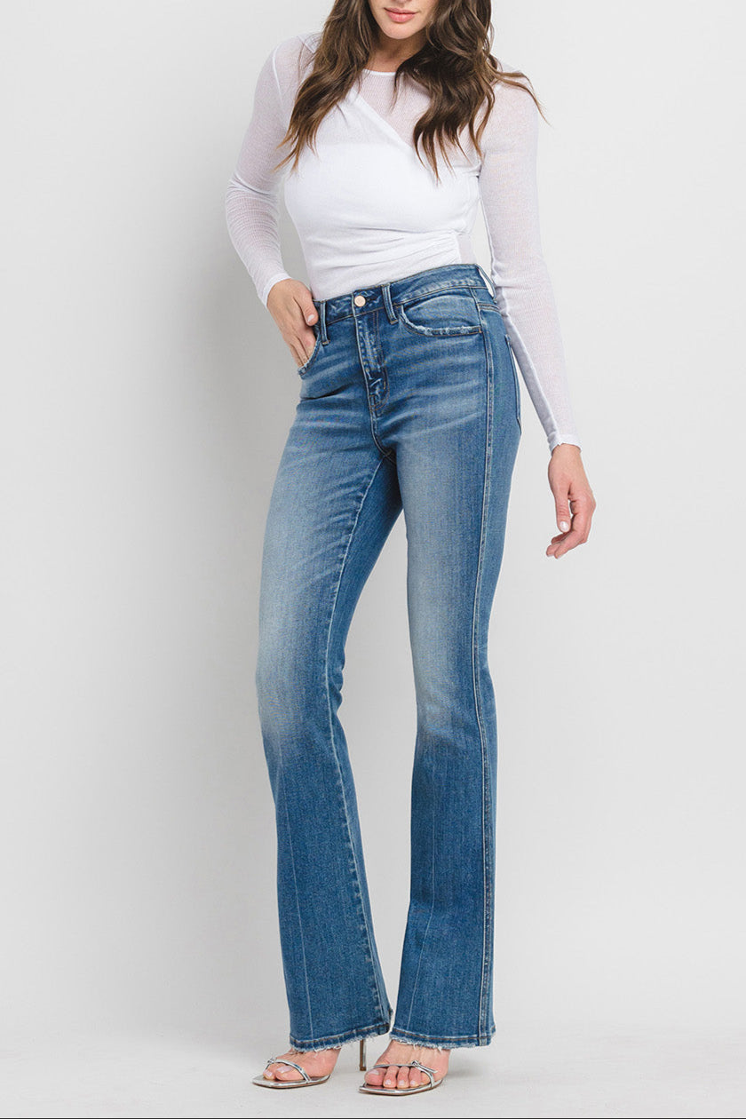 Flying Monkey - High Rise Full Length Bootcut Jeans - F5099 - SaltTree