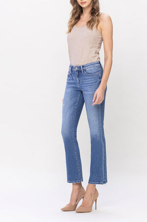 Flying Monkey - Low Rise Slim Ankle Cropped Bootcut Jeans - F5165 - SaltTree