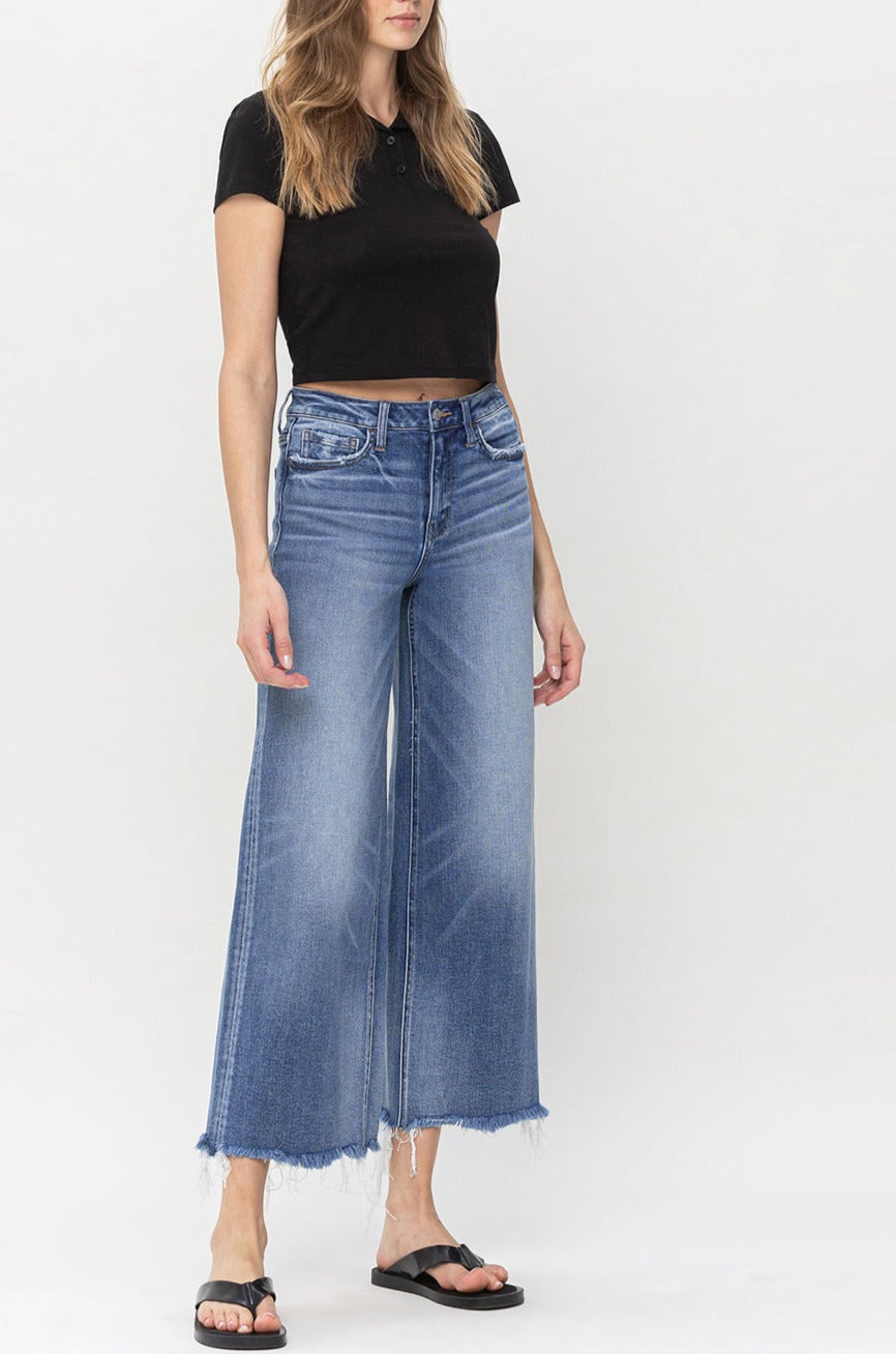 Flying Monkey - High Rise Wide Leg Jeans - F5204 - SaltTree