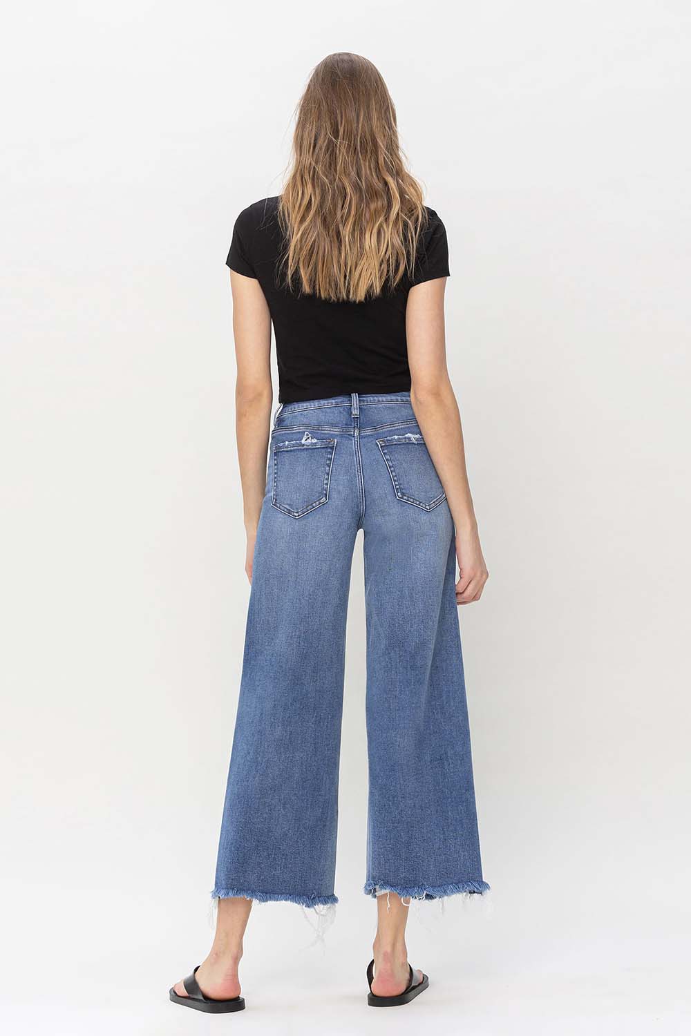 Flying Monkey - High Rise Wide Leg Jeans - F5204 - SaltTree