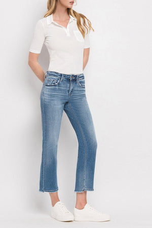 Flying Monkey - Mid Rise Crop Straight Jean - F5221A - SaltTree