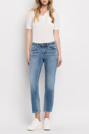 Flying Monkey - Mid Rise Crop Straight Jean - F5221A - SaltTree