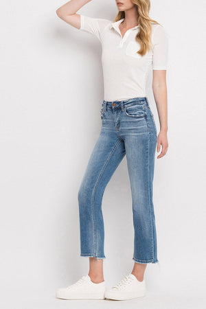 Flying Monkey - Mid Rise Crop Straight Jean - F5221A - SaltTree