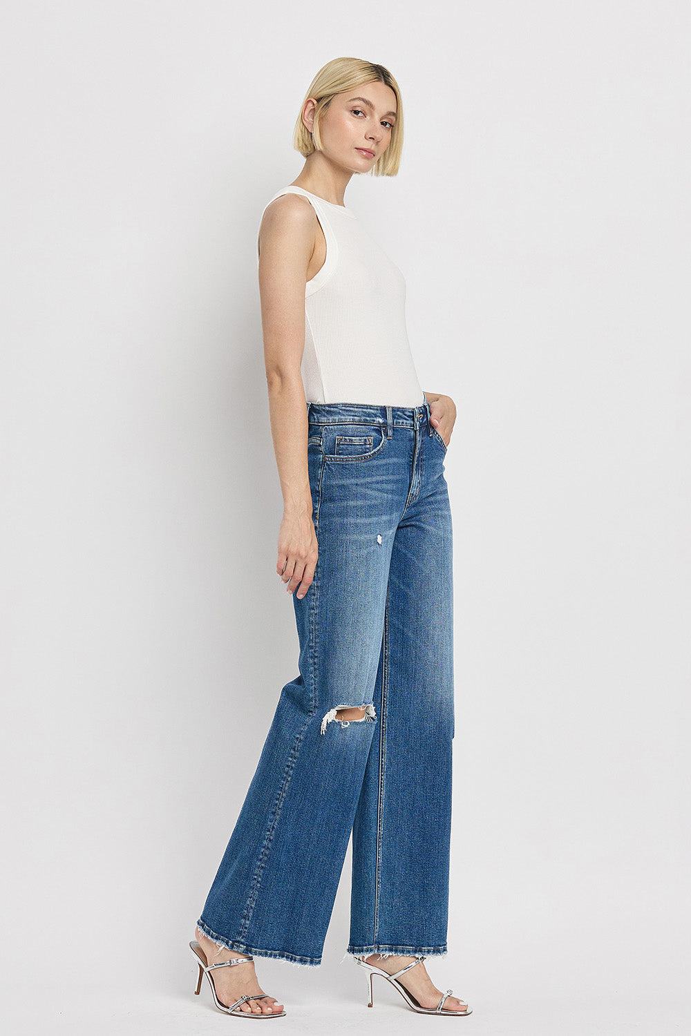 Flying Monkey - High Rsie Wide Lag Jeans - F5684 - SaltTree