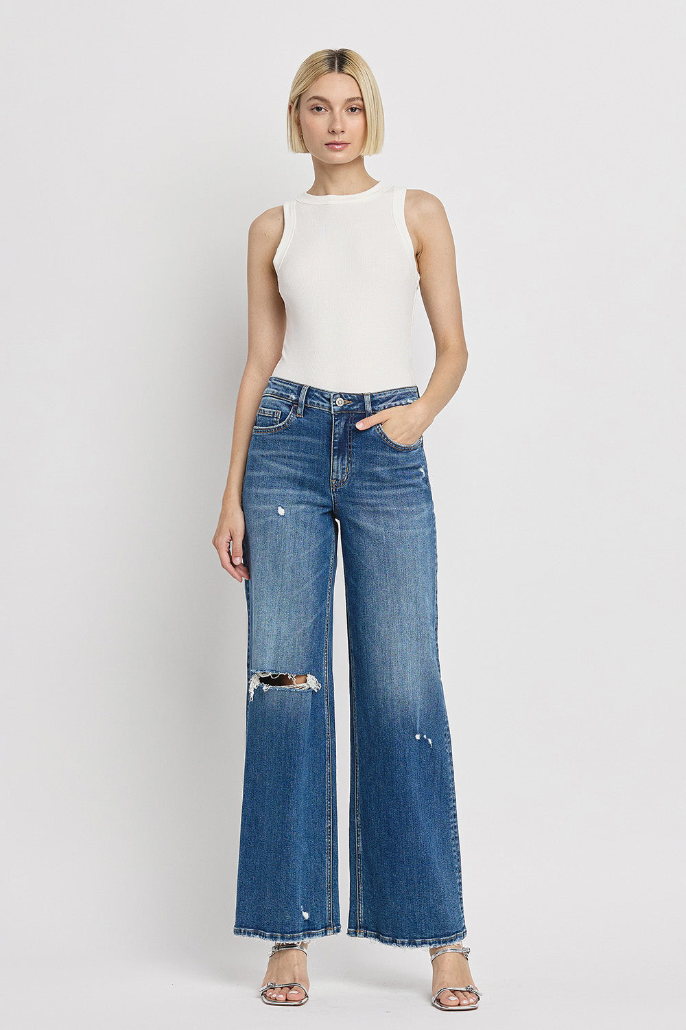 Flying Monkey - High Rsie Wide Lag Jeans - F5684 - SaltTree