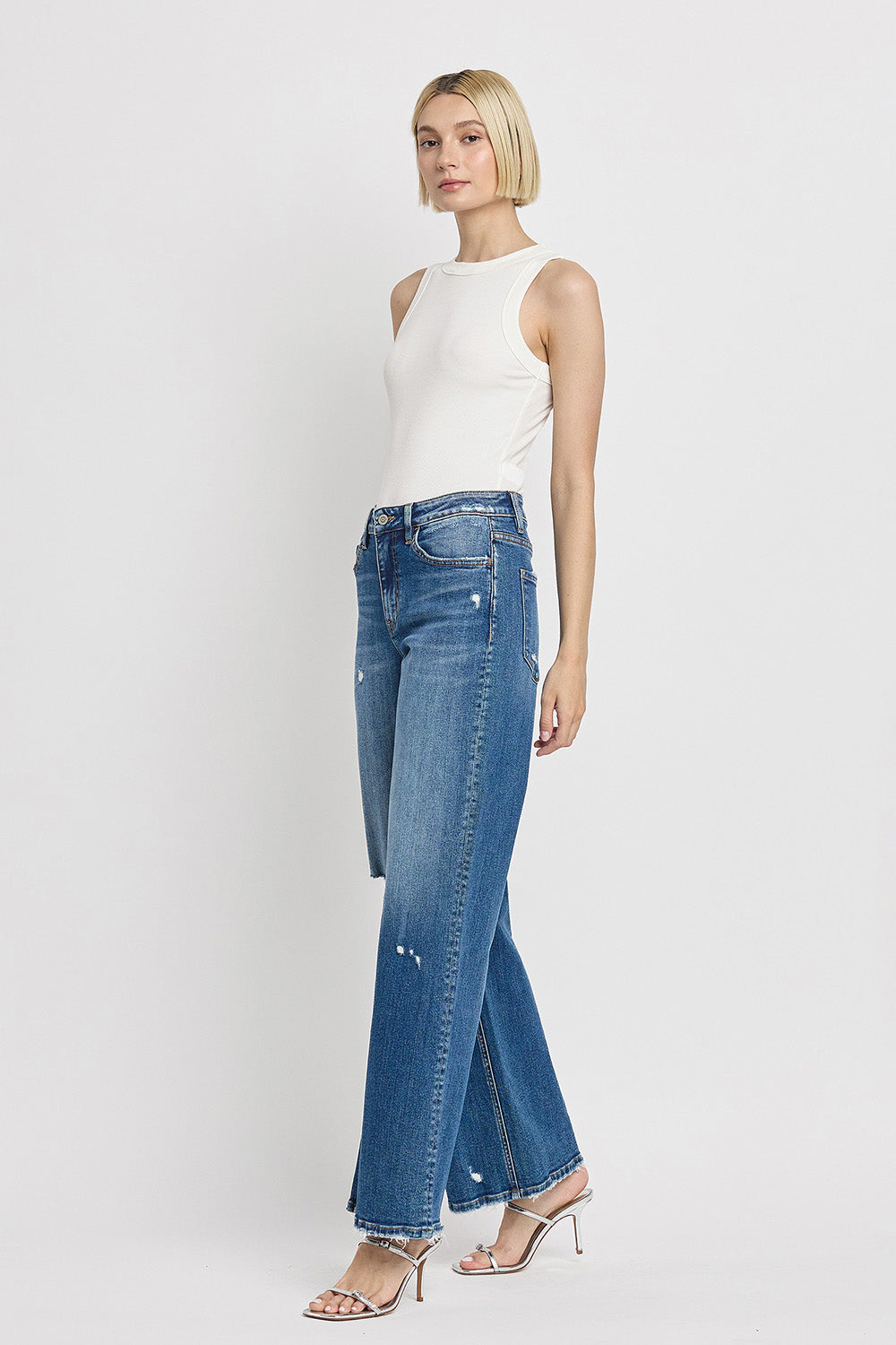 Flying Monkey - High Rsie Wide Lag Jeans - F5684 - SaltTree