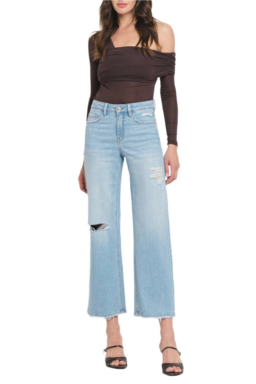 Flying Monkey - High Rise Wide Leg Jeans - F5712 - SaltTree