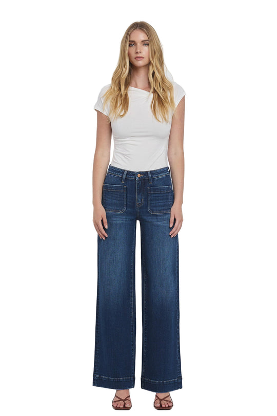 Flying Monkey - High Rise Wide Trouser Jeans - F5764D