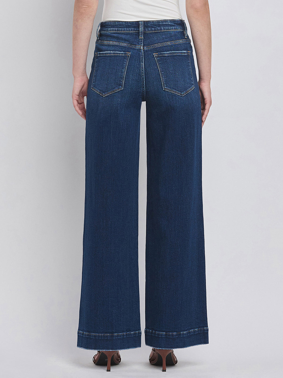 Flying Monkey - High Rise Wide Trouser Jeans - F5764D - SaltTree