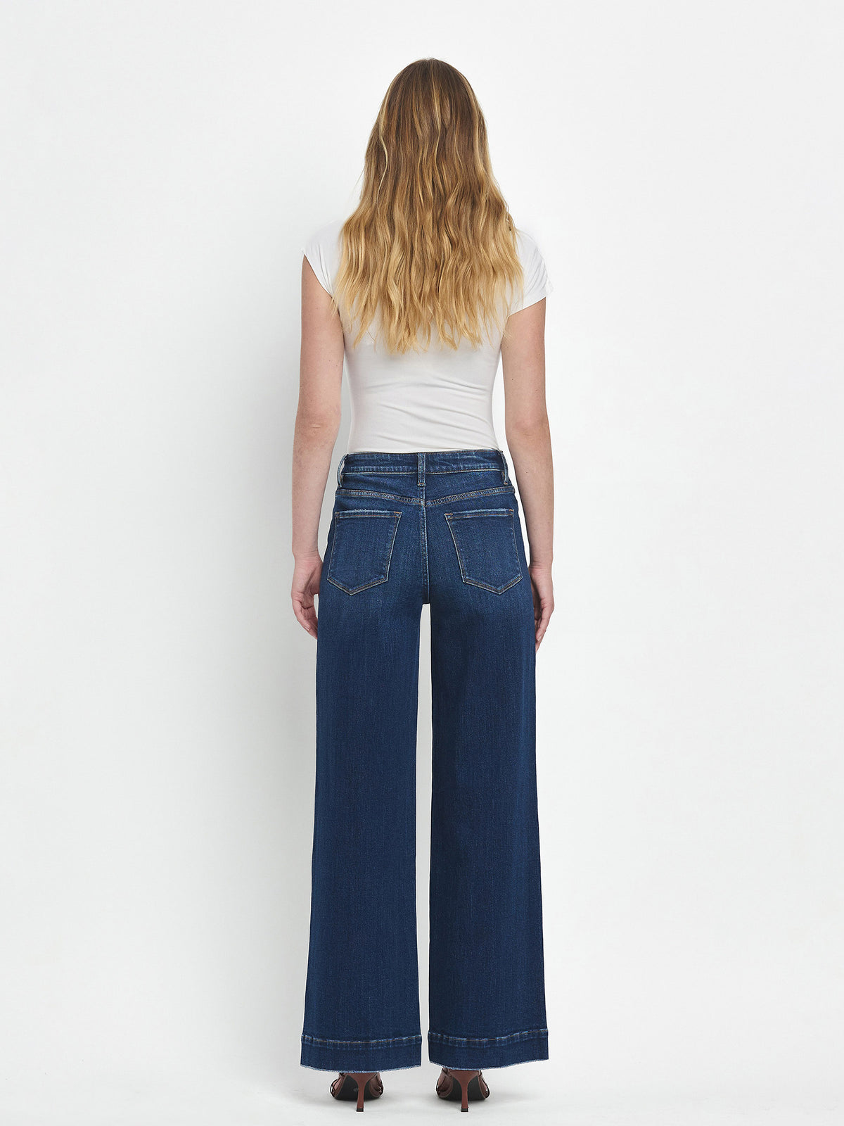 Flying Monkey - High Rise Wide Trouser Jeans - F5764D - SaltTree