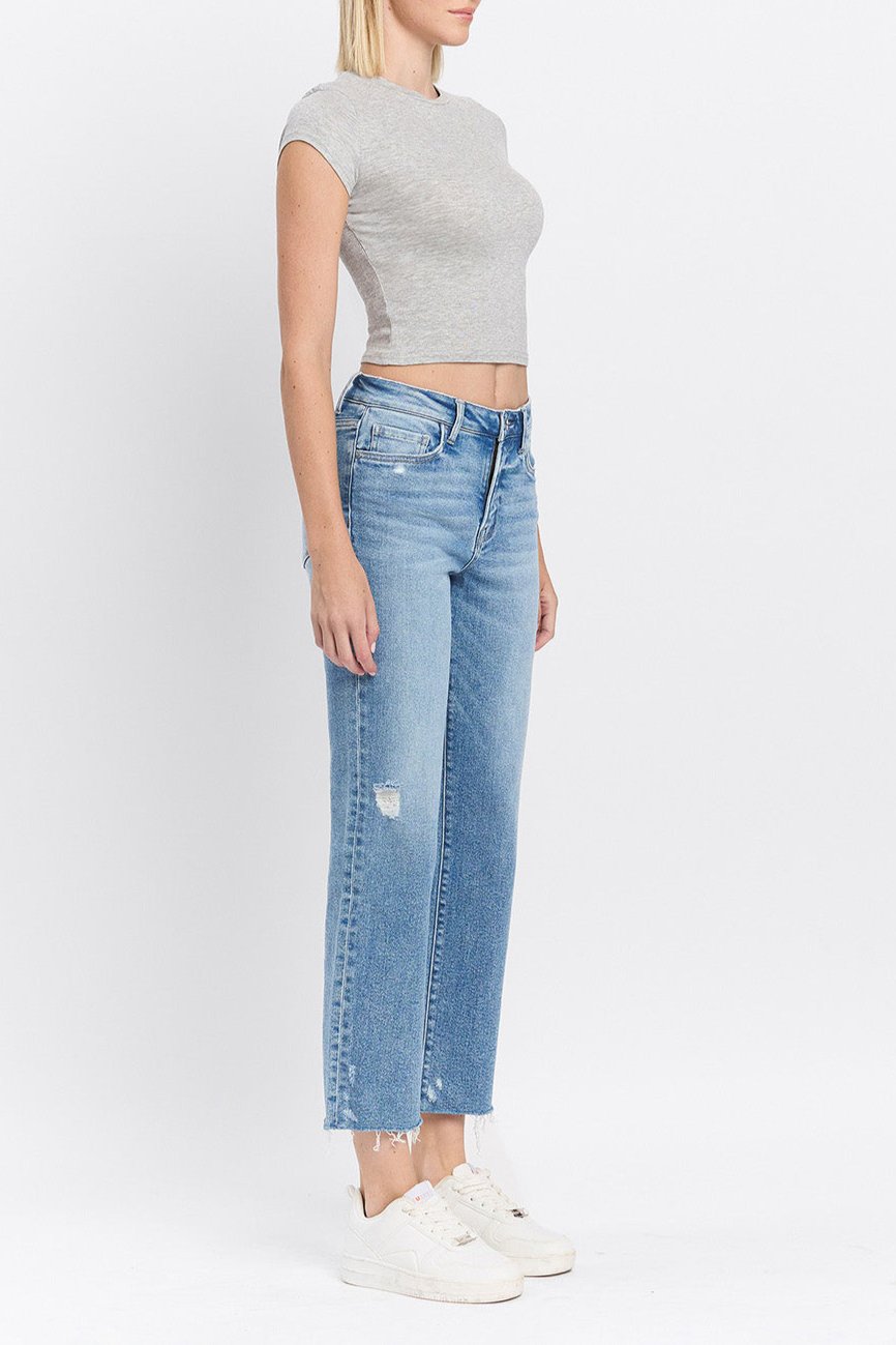 Flying Monkey - High Rise Ankle Straight Jeans - F5866 - SaltTree