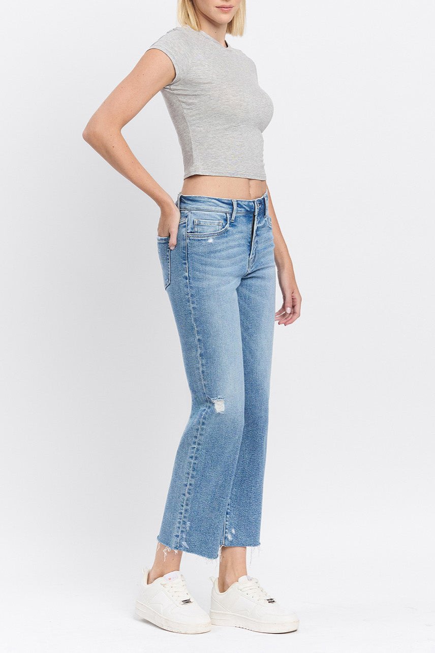 Flying Monkey - High Rise Ankle Straight Jeans - F5866 - SaltTree