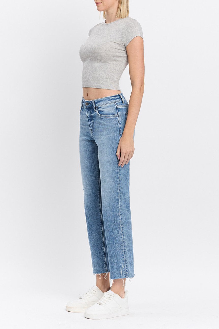 Flying Monkey - High Rise Ankle Straight Jeans - F5866 - SaltTree