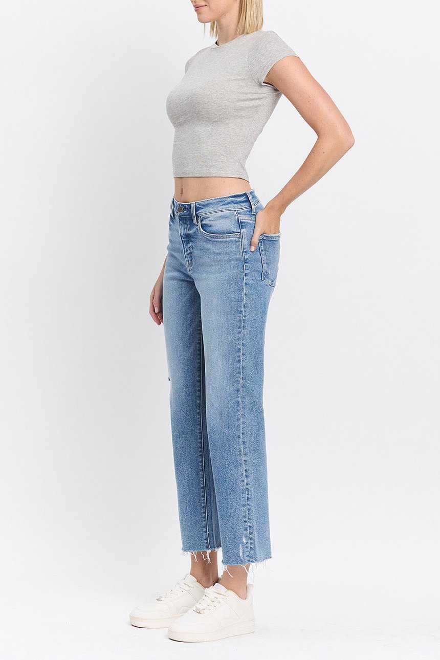 Flying Monkey - High Rise Ankle Straight Jeans - F5866 - SaltTree