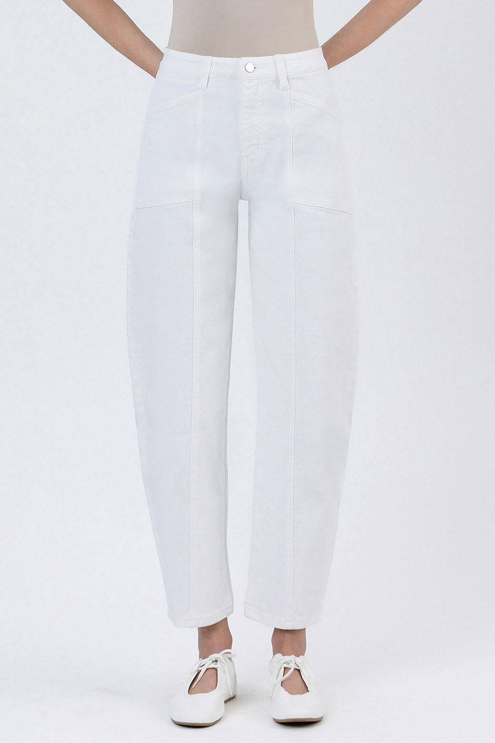 Flying Monkey - Super High Rise Panel Detail Barrel Jeans - F5880 - SaltTree